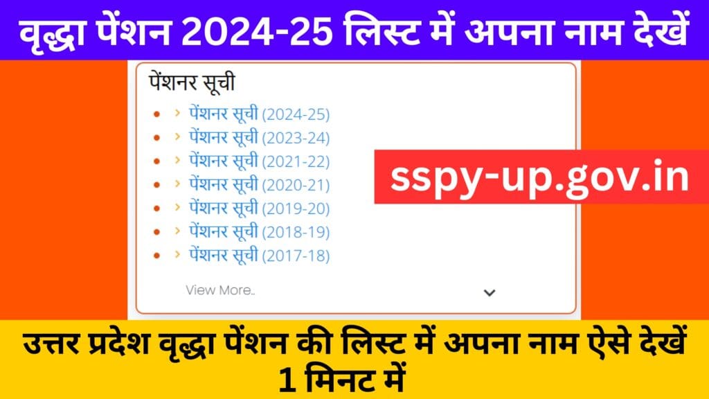 वृद्धा पेंशन लिस्ट यूपी 2024-25 PDF ऐसे देखें